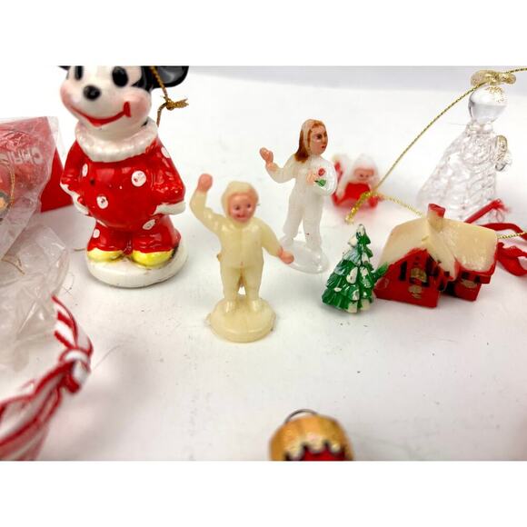 VTG Christmas Hand Blown Glass Ornaments Lot of 22 Holiday Santa Disney 1970s - Picture 10 of 16